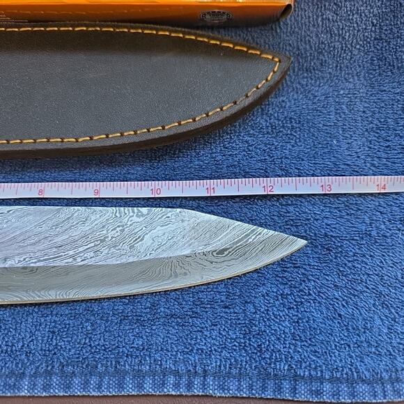 Hunting Bowie Knife 12.75 Inch Custom Forged Damascus Blade LMK Knives #9694 - Picture 6 of 7